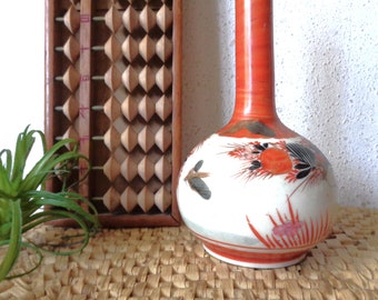 vintage bottle vase kutani japan