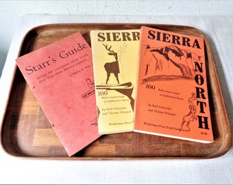 vintage backpack  john muir sierras trail guide books 1960s