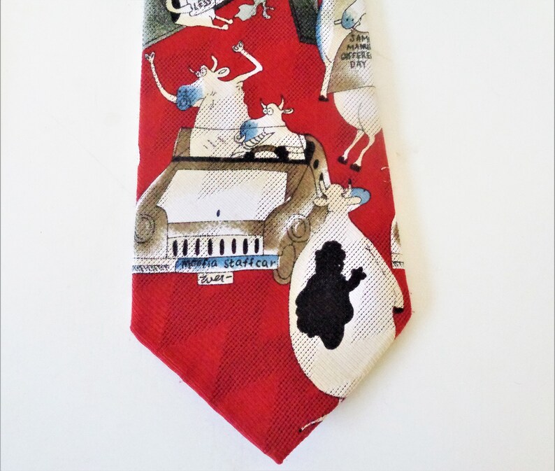 Vintage Cow Necktie Udder Palace Novelty Mens Tie Etsy