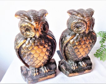 vintage owl bookends copper foil acrylic resin mold