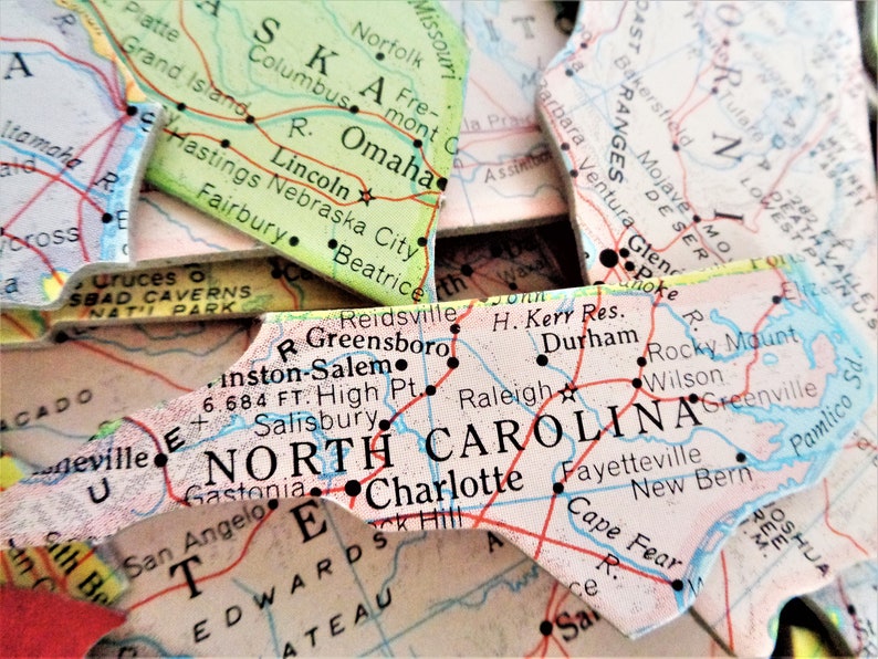 vintage USA map puzzle 1965 die cut