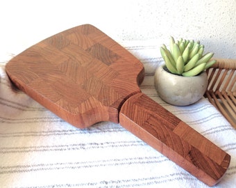 vintage teak wood cheese lemon cutting board