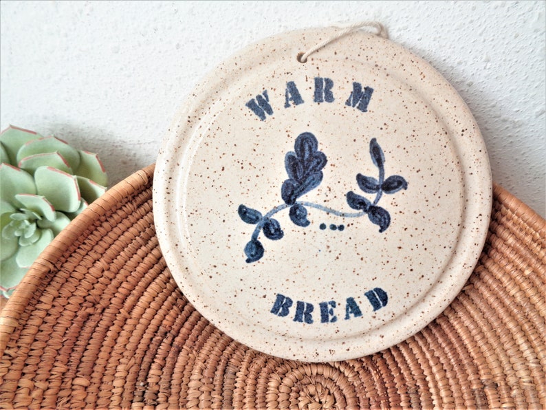 Vintage stoneware bun warmer rustic pottery trivet Etsy