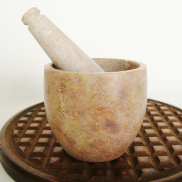 vintage mortar and pestle herb crusher