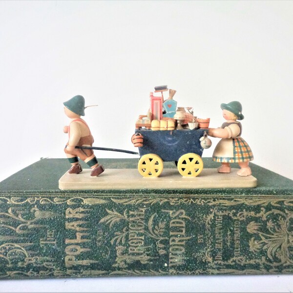 Vintage Wuk german wood figurine 1950s moving day