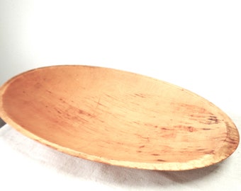 vintage long wood bowl munising oval shape