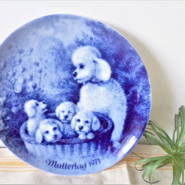 Vintage poodle dog plate west germany