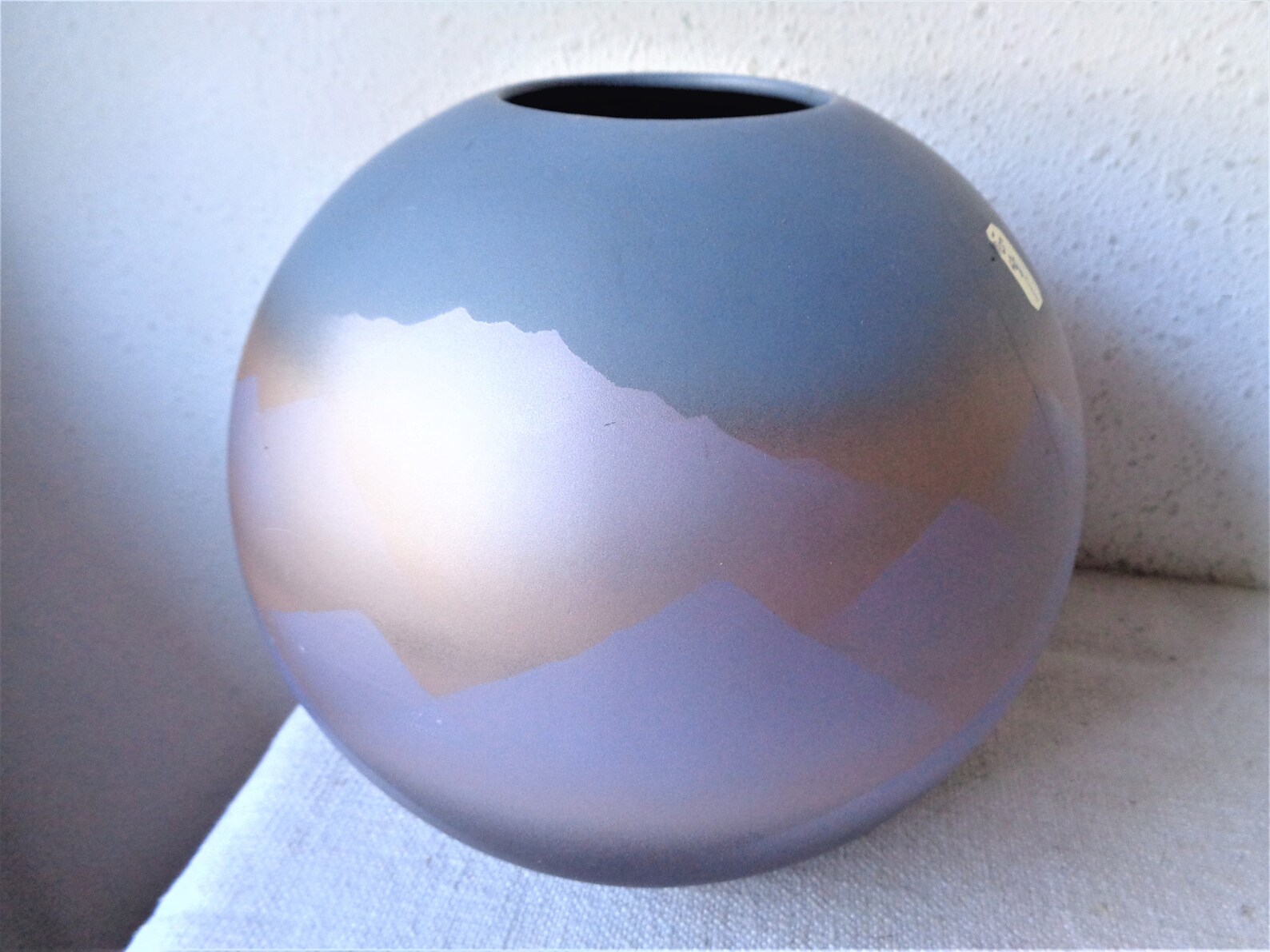 Vintage Japan Pottery Vase Serene Mountains Otagiri Abstract Etsy