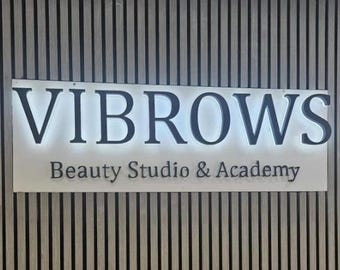 3D Signboard, Custom Metal Letters, Business Logo, Backlit Channel Letters, 3D Sign for Business, Lobby Sign, LED Illuminated Wall Signage