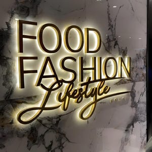 Letrero comercial personalizado, letrero con logotipo iluminado, letrero de salón de belleza, logotipo comercial, letrero de letras de metal iluminado, letrero iluminado con halo, letreros comerciales