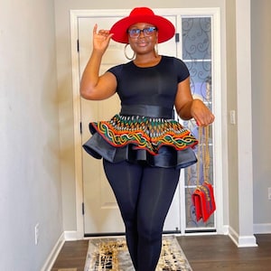 Classy and Elegant Toghu peplum waist band  - African Traditional Wear for Women - Cameroonian Cultural Outfit - Bamenda Elegant Dress
