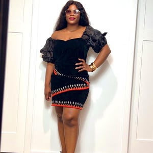 Classic and Elegant Hand-Embroidery Toghu Dress - African Traditional Wear for Women - Cameroonian Cultural Outfit - Bamenda Elegant Dress