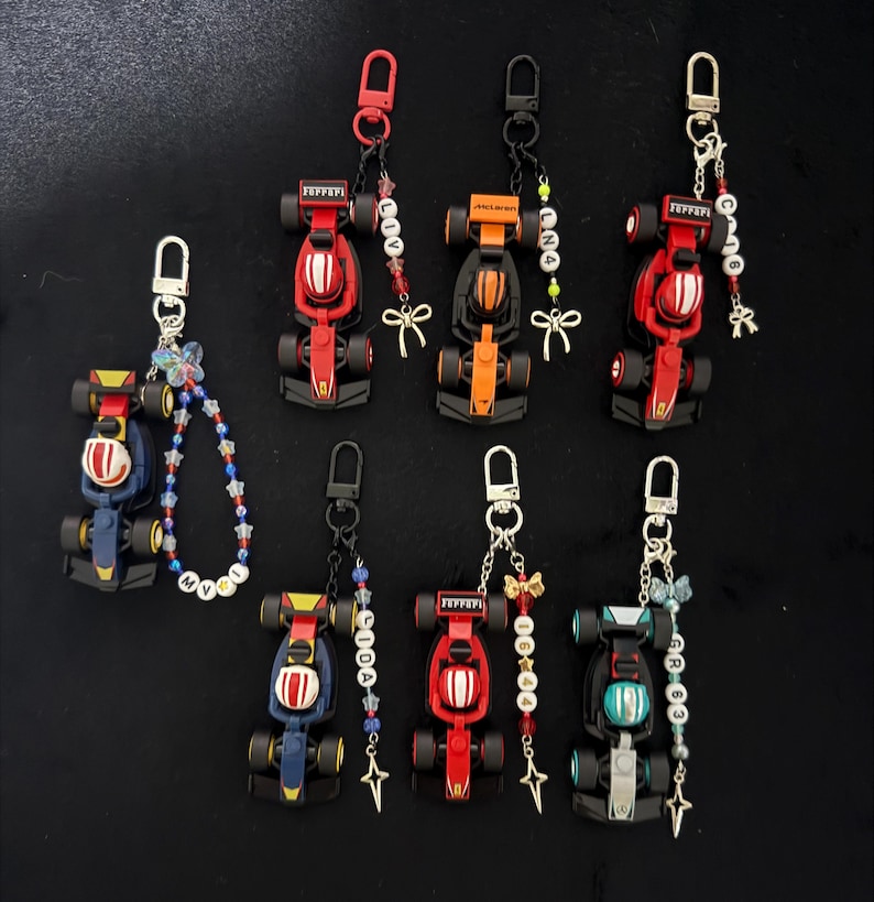 F1 Formula One Customisable Mini Car Keychain Redbull Ferrari Mclaren ...