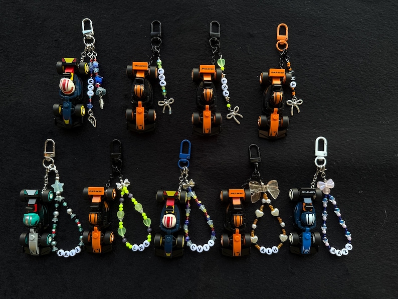 F1 Formula One Customisable Mini Car Keychain Redbull Ferrari Mclaren ...