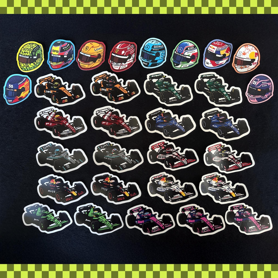 F1 Formula One Driver Helmet Team Car Stickers - Etsy