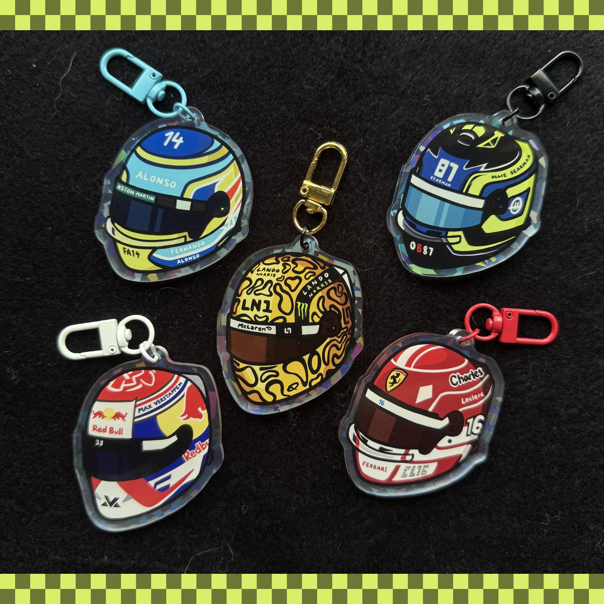 F1 Formula One Driver Helmet Holographic Acrylic Keychains - Etsy