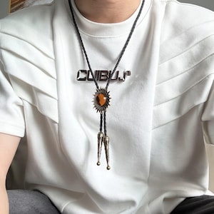 Ruby Bolo Tie: Bronze Western Cowboy Necktie with Gold Accents