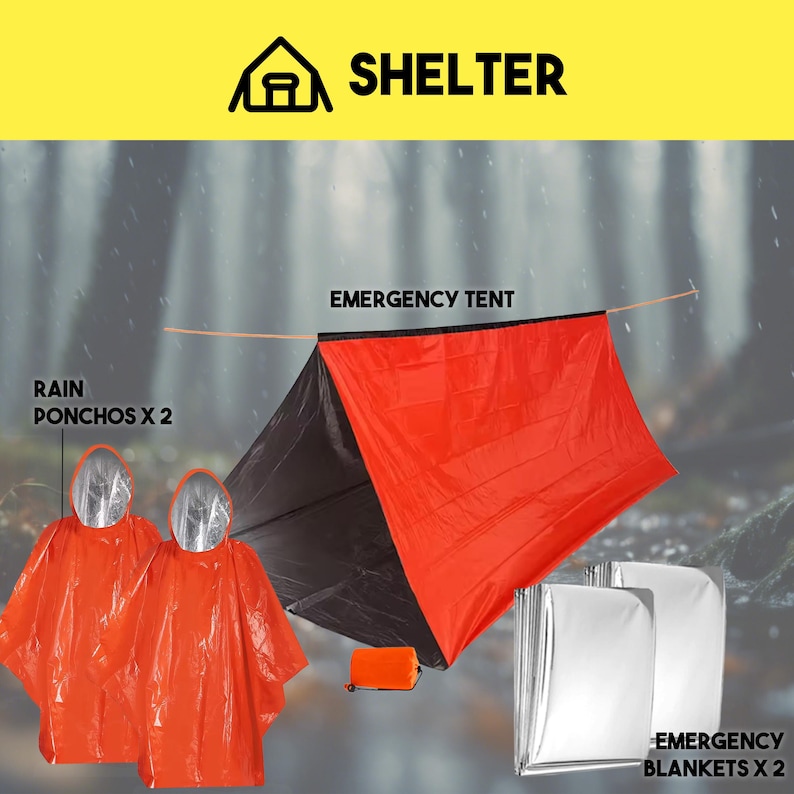 72 Hour Survival Backpack Kit: Emergency Bug Out Bag, First Aid, 2 ...