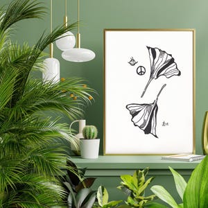 Ginko Leaf. Ink on Paper. 2024
