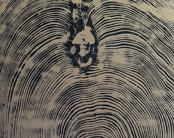 Handmade Big Redwood Tree Print 32x40 Brown