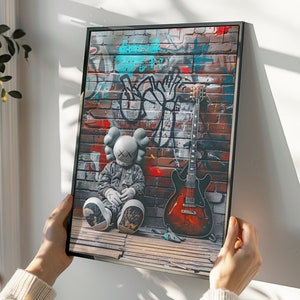 Modern Street Style - KAWS Figure and Sneaker Art, Printable Poster Set, Urban Wall Decor, KAWS Poster