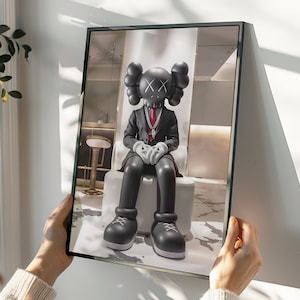 Chic KAWS Poster Print - Hip Figure and Sneaker Art, Pop Culture Printable for Hypebeast Fans