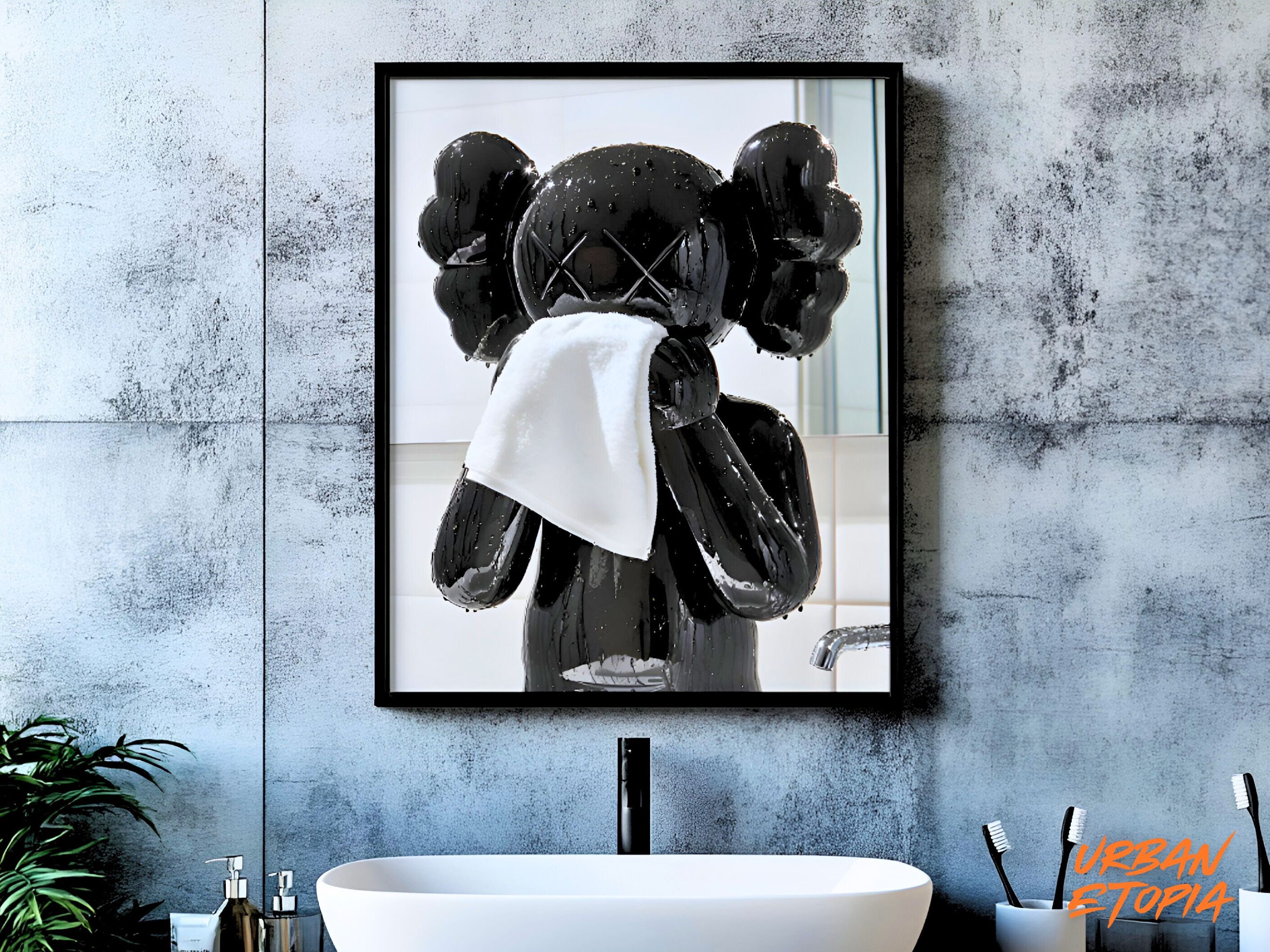 Morning Kaws Washing His Face Hypbeast Poster - DIGITAL