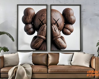 Kaws Wood Sculpture Collage Art Print Set (Digital Download)
