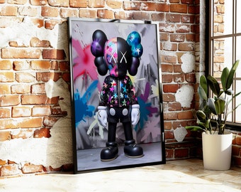 Colorful KAWS Street Art Poster: Hypebeast Figure Print (Digital Download)