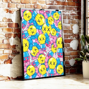 Trendy KAWS Hypebeast Art Print: Colorful Figure Poster (Digital Download)
