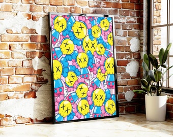 Trendy KAWS Hypebeast Art Print: Colorful Figure Poster (Digital Download)