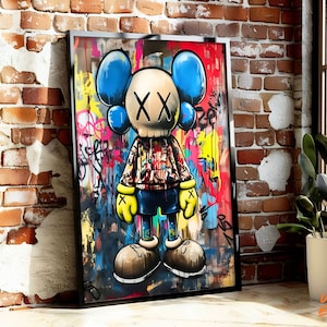 Funky KAWS Graffiti Poster - Hypebeast Street Art Print, Wall Decor, KAWS Graffiti Poster, Hypebeast Toys, Digital Download ONLY