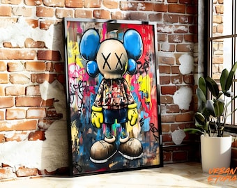 Impression d'art graffiti KAWS : style urbain Hypebeast (téléchargement numérique)