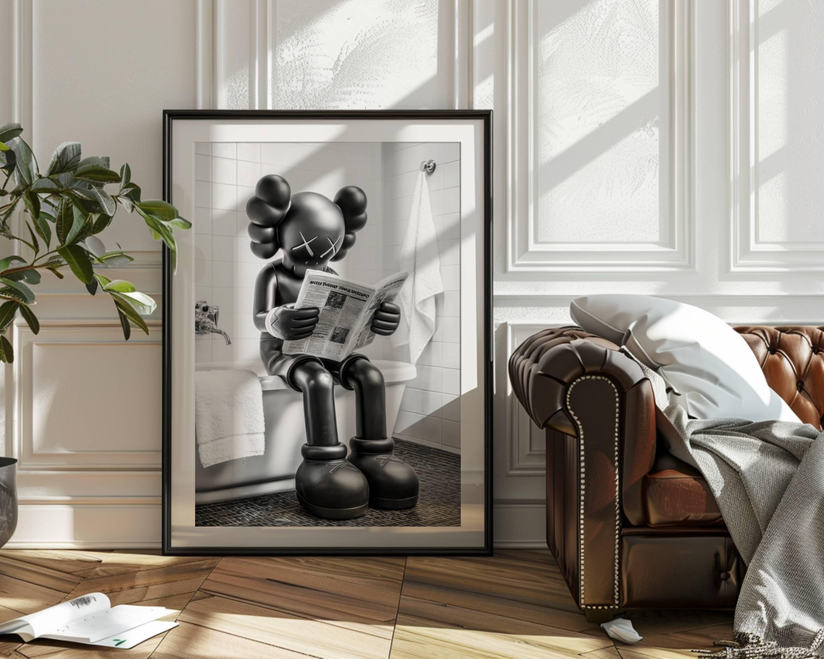 Kaws Bathroom Shower Poster: Hypebeast Washroom Wall Art (digital