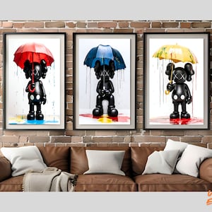 Very Cool KAWS Graffiti Art Bundle - Set of 3 Digital Posters - Kaws Poster Bundle, KAWS Toy Figure, Kaws, Hypebeast, Digital Download ONLY