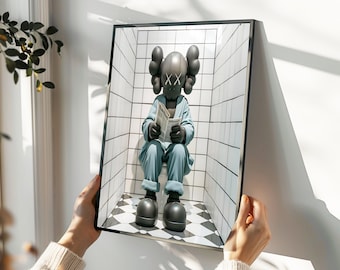 Impression de toilette originale Kaws : art graffiti Hypebeast (téléchargement numérique)