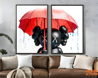 KAWS Red Umbrella Print: Hypebeast Toy Art (Digital Download)