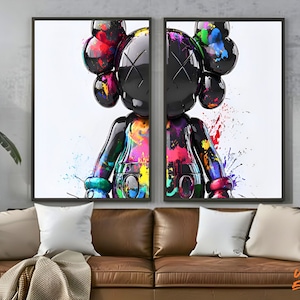 Graffiti Collage Kunst Poster - Digitaler Download für 2 Drucke, ein wirklich einzigartiges KawsPoster, Hypebeast Figur Druck, Kaws Hypebeast Spielzeug Kunst