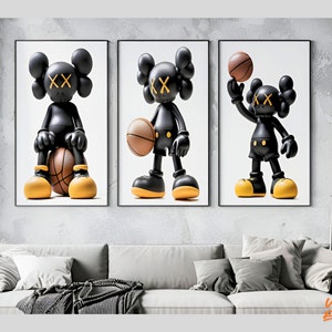 Póster de baloncesto de Hypebeast (3 pósteres de Kaws) - Paquete de pósteres de Kaws, paquete de pósteres de KAWS, Kaws, Hypebeast - Descarga digital únicamente