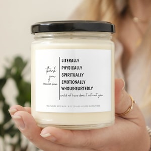 Merci, bougie parfumée, cadeau de départ à la retraite d'un collègue, vous n'y serait peut-être pas parvenu sans vous, nom personnalisé, cadeau d'appréciation unique