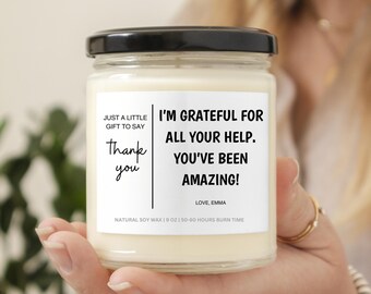 Personalized Thank You Gift Thank You Scented Candle Appreciation Gift for Teacher Mentor Midwife Nurse Thank You Keepsake Gift for Friends