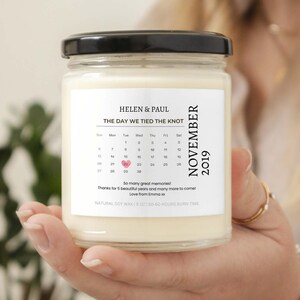 Couple Gift Wedding Candle Gift Married  Wedding Date Gift Calendar Anniversary Gift Our First Christmas Newlywed Gift Engagement Gift