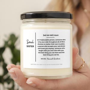 Soul Sister Friendship Candle Gifts for WomenGifts for Friends Female Gifts for Best Friend Sister Birthday Gifts Bestie BFF Scented Candle