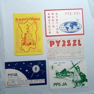 Cartões postais vintage 05 de estações de rádio amadoras do Brasil