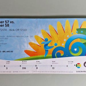 Ticket #61 Fußball WM 2014 Deutschland - Brasilien (7x1) HalbFinale