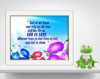 G0D IS L0VE, 1 John 4:46 -Inspirational Bible Quote - Jpeg Digital Download - PNG & PDF also available