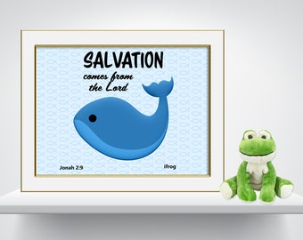 Salvation comes from the Lord - Jonah 2:9 - JPEG Digital Download - PNG & PDF also available