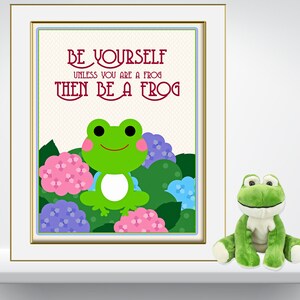 Be Yourself. If you Are a Frog, Be A Frog- Cute Inspirational Quote, Digital Art, Print and Frame - JPEG Digital- PNG & PDF also available