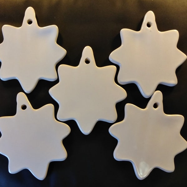 5 Porcelain Ornaments to Decorate - Starburst Shape