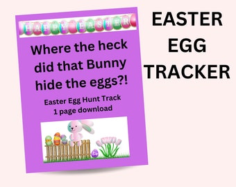 Easter Egg Tracker, for your Easter Egg Hunt, Great for large groups, Printable 8 1/2" X 11" PDF